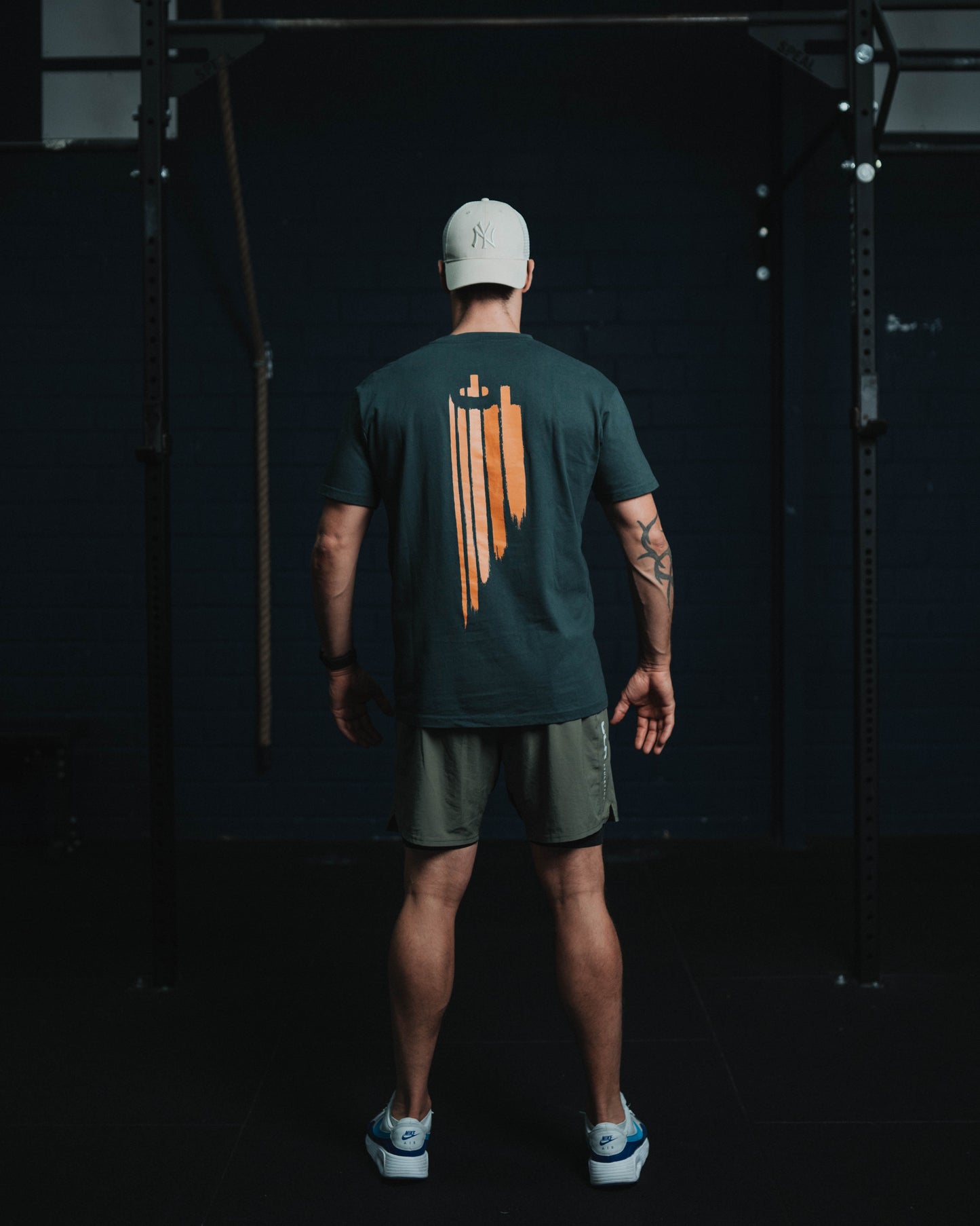 Heavy Oversize Shirt Bottle Green view from back