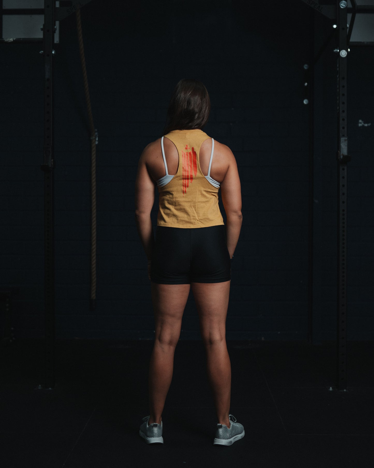 Women´s Racerback Cropped Tank - Heather Mustard