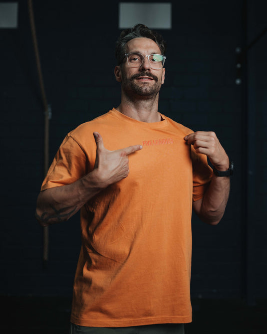 Camisa gruesa de gran tamaño Olvidado Naranja